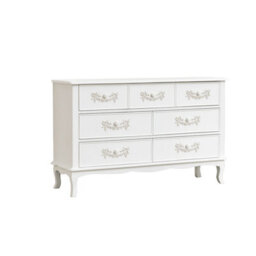 Melody Maison Antique White 7 Drawer Chest Of Drawers - Pays Blanc Range - thumbnail 8