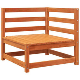 Berkfield Garden Sofa With Footstool 2-Seater Wax Brown Solid Wood Pine - thumbnail 5