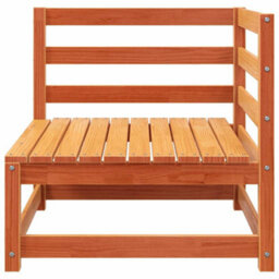 Berkfield Garden Sofa With Footstool 2-Seater Wax Brown Solid Wood Pine - thumbnail 6
