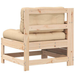 Walplus Outdoor Indoor Garden Armrest Sofa With Cushiona For Patio Balcony Poolside Furniture Solid Wood Pine - thumbnail 5