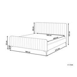 Beliani Bed Velvet Lunan 180 X 200 Cm (Eu Super King) Light Blue - thumbnail 3