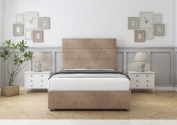 "Comfort Rosa Mink Naples Divan Bed Base 2 Drawers Foot-End - 26"" Strutted  4'6 Double" - thumbnail 1