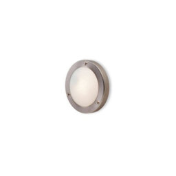 Luminosa Lighting Luminosa Rondo 1 Light Wall / Flush Ceiling Light Brushed Steel, Opal Glass Ip54, G9 - thumbnail 1
