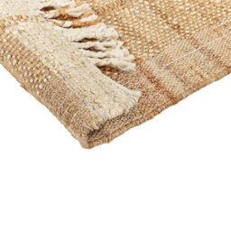 Wyld And Coco Naturaweave Handwoven Jute Area Rug 80 X 150 Cm Beige Fringed - thumbnail 4