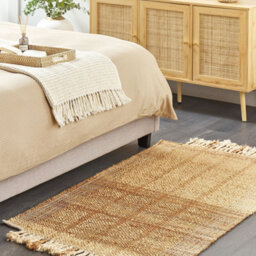 Wyld And Coco Naturaweave Handwoven Jute Area Rug 80 X 150 Cm Beige Fringed - thumbnail 2