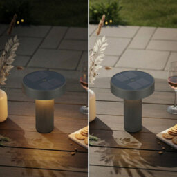Briloner Solar Table Lamp Rechargeable Garden Light Dimmable Outdoor Camping Light Touch Control Anthracite - thumbnail 9