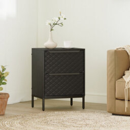 Homcom Chest Of Drawers, 2 Fabric Drawer Dresser, Aluminium Handles, Black