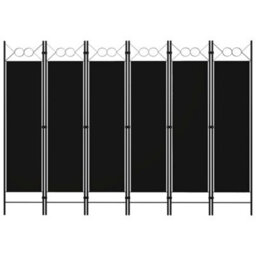 Vidaxl 6-Panel Room Divider Black 240X180 Cm Room Dividers - thumbnail 1