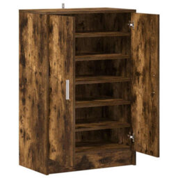 Berkfield Elegant Shoe Cabinet Smoked Oak 60X35X92 Cm Engineered Wood - thumbnail 5
