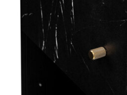 Arte Veroli 04 Tall Display Cabinet - Modern Elegance In Black And Marble Finish - W600mm X H2000mm X D410mm - thumbnail 3