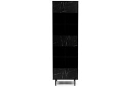 Arte Veroli 04 Tall Display Cabinet - Modern Elegance In Black And Marble Finish - W600mm X H2000mm X D410mm - thumbnail 2