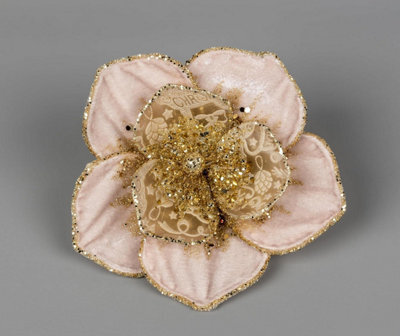 Shatchi 15Cm Light Pink Poinsettia Poinsettia Flower - Christmas Tree Decoration - image 1