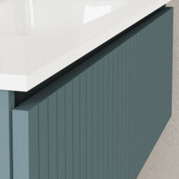 Banyetti Linea Ocean Blue Ribbed Wall Hung Vanity Unit 1000mm X 460mm - thumbnail 2