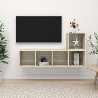 Berkfield 2 Piece Tv Cabinet Set Sonoma Oak Engineered Wood - image 1
