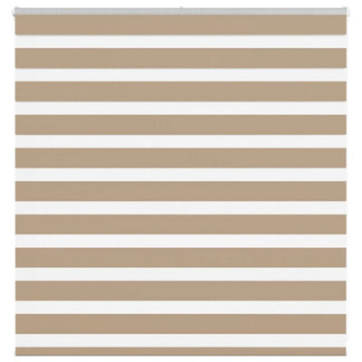 Berkfield Zebra Blind Sand Brown 140X100 Cm Fabric Width 135.9 Cm Polyester - image 1