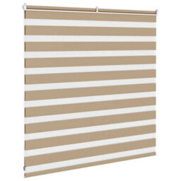 Berkfield Zebra Blind Sand Brown 140X100 Cm Fabric Width 135.9 Cm Polyester - thumbnail 4