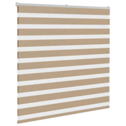 Berkfield Zebra Blind Sand Brown 140X100 Cm Fabric Width 135.9 Cm Polyester - thumbnail 3