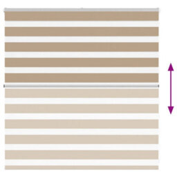 Berkfield Zebra Blind Sand Brown 140X100 Cm Fabric Width 135.9 Cm Polyester - thumbnail 5