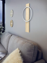 Stylish Black And Brown Wall Flush Ceiling Light With White Plastic Shade And Led Bulb - thumbnail 2