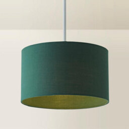 Valuelights Reni Forest Green Fabric Drum Ceiling Lamp Shade (D)25Cm - thumbnail 3