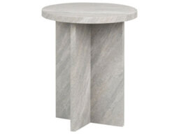 Wyld And Coco Stoneluxe Side Table Grey Effect Mdf 44Cm - Modern Classic Round Side Table - thumbnail 3