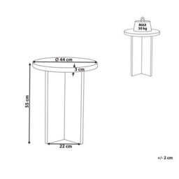 Wyld And Coco Stoneluxe Side Table Grey Effect Mdf 44Cm - Modern Classic Round Side Table - thumbnail 4