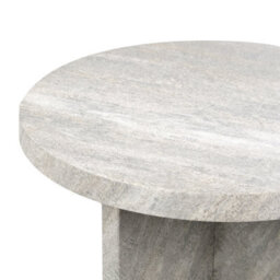 Wyld And Coco Stoneluxe Side Table Grey Effect Mdf 44Cm - Modern Classic Round Side Table - thumbnail 5