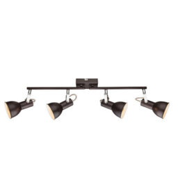 Luminosa Lighting Luminosa Fargo Ceiling Spotlight Bar Brown 4X E14 - thumbnail 1