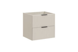 Impact Furniture Bathroom Vanity Unit 600mm Countertop Ribbed Textured Black Modern Wall Hung Cabinet Adel - thumbnail 4