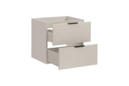 Impact Furniture Bathroom Vanity Unit 600mm Countertop Ribbed Textured Black Modern Wall Hung Cabinet Adel - thumbnail 5