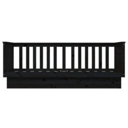 Berkfield Day Bed Black 75X190 Cm Solid Wood Pine - thumbnail 8