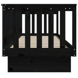 Berkfield Day Bed Black 75X190 Cm Solid Wood Pine - thumbnail 9