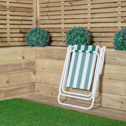 Samuel Alexander 3 Pack Of Outdoor Green And White Stripe Camping Chairs With Armrests - thumbnail 3