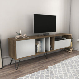 Decorotika Mistico Tv Stand Tv Unit For Tvs Up To 80 Inch Walnut And White - thumbnail 3