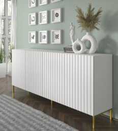 Arte Elegant White Wave Sideboard Cabinet With Gold Legs (W)200Cm (H)87Cm (D)42Cm - Spacious & Modern - thumbnail 3