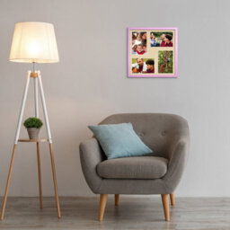 AK Frames 12X12 Pastel Pink Sleek Multi Photo Frame With Ivory Mount - Holds 4 Apertures (4X) 6X4 Photos - thumbnail 3