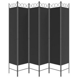 Vidaxl 6-Panel Room Divider Black 240X200 Cm Fabric Room Dividers - thumbnail 4