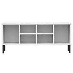 Walplus Shoe Rack With Metal Legs White 106X35X45 Cm Solid Wood Oslo - thumbnail 4