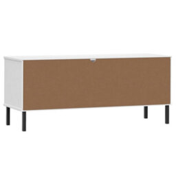 Walplus Shoe Rack With Metal Legs White 106X35X45 Cm Solid Wood Oslo - thumbnail 6