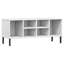Walplus Shoe Rack With Metal Legs White 106X35X45 Cm Solid Wood Oslo - thumbnail 2
