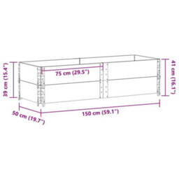 Berkfield Garden Planter Black 150X50 Cm Solid Wood Pine - thumbnail 8