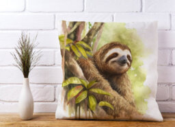 Warren Reed Designer Sloth Watercolour Cushions 45Cm X 45Cm - thumbnail 2