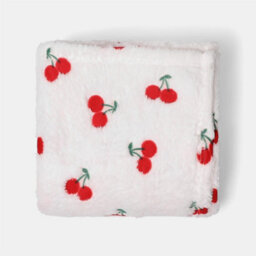 Ohs Cherry Embossed Ultrasoft Fleece Throw Thermal Blanket - 125 X 150Cm - Cream - thumbnail 3