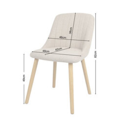 Emilia Dining Chairs In Premium Textured Linen Set Of 2 Beige - thumbnail 9