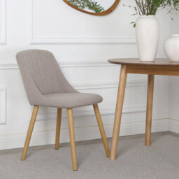 Emilia Dining Chairs In Premium Textured Linen Set Of 2 Beige - thumbnail 3
