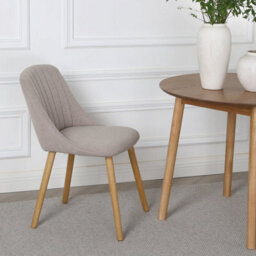 Emilia Dining Chairs In Premium Textured Linen Set Of 2 Beige - thumbnail 4