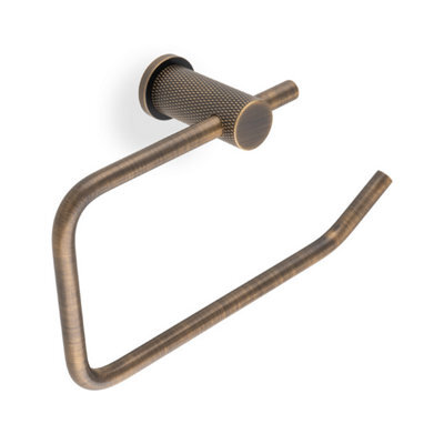 Alexander & Wilks Brunel Diamond Knurled Toilet Roll Holder-Antique Brass