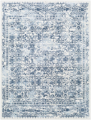 Livabliss Roma-Vintage Blue White Traditional Boho Living Dining Bedroom Rug 200 X 275 Cm Easy Care, Non Shedding - image 1