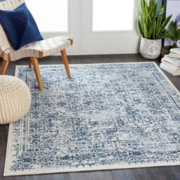 Livabliss Roma-Vintage Blue White Traditional Boho Living Dining Bedroom Rug 200 X 275 Cm Easy Care, Non Shedding - thumbnail 2
