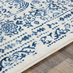 Livabliss Roma-Vintage Blue White Traditional Boho Living Dining Bedroom Rug 200 X 275 Cm Easy Care, Non Shedding - thumbnail 3